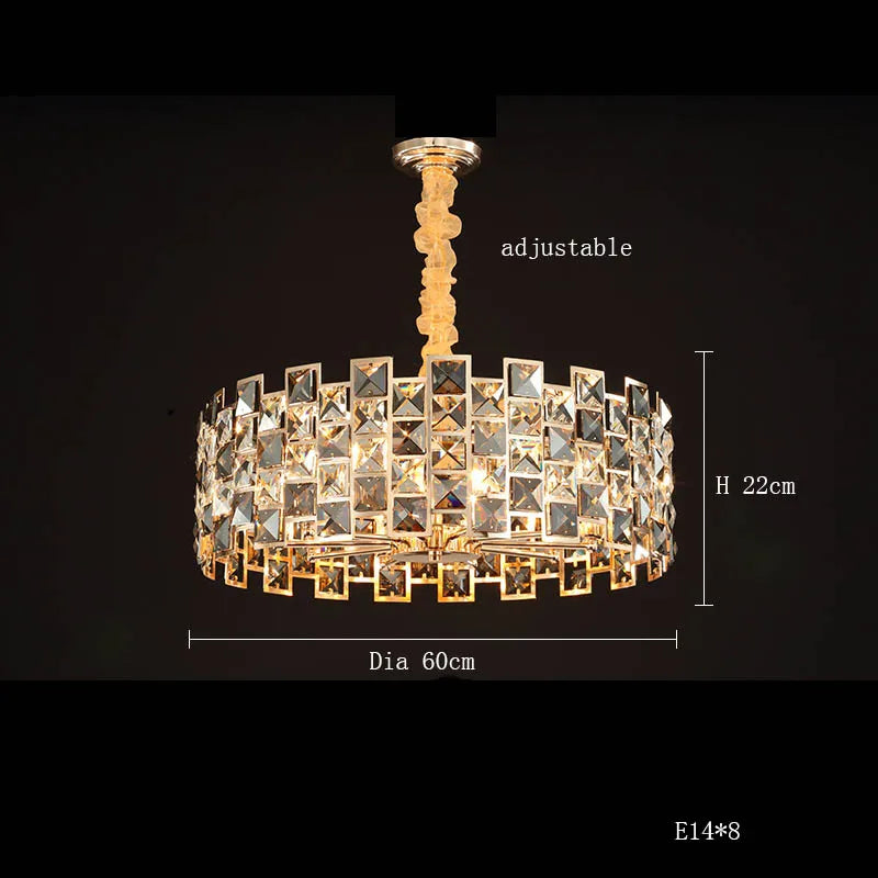 "2025 DecorBites™ Crystal Gold Chandelier Pendant Lamp for Luxury Home Decor"