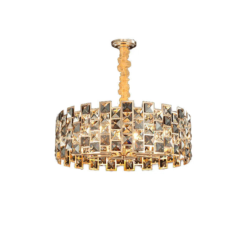 "2025 DecorBites™ Crystal Gold Chandelier Pendant Lamp for Luxury Home Decor"
