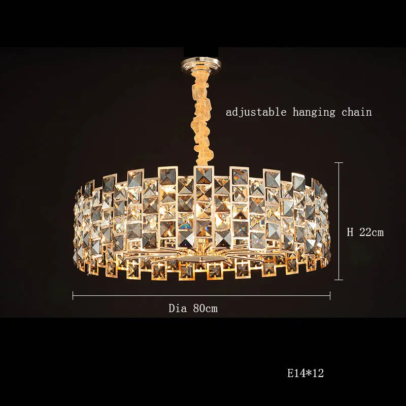 "2025 DecorBites™ Crystal Gold Chandelier Pendant Lamp for Luxury Home Decor"